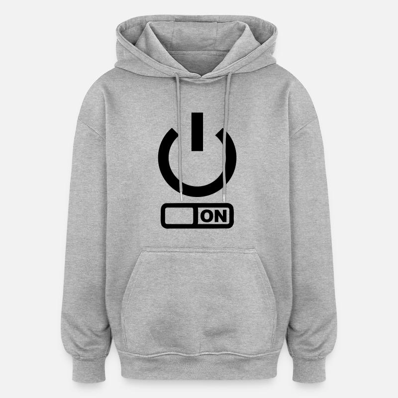 Power - Sweat à capuche oversize unisexe - gris chiné