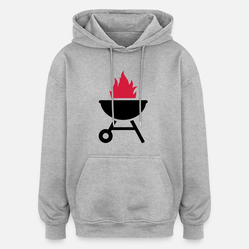 Grill - Sweat à capuche oversize unisexe - gris chiné