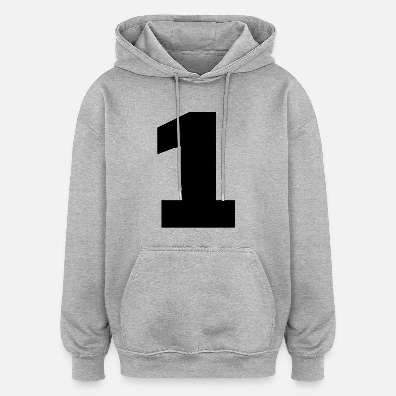 1 - Sweat à capuche oversize unisexe - gris chiné