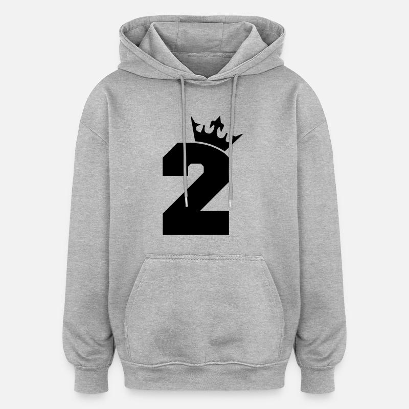 2_krone - Oversized Unisex Hoodie - Grau meliert