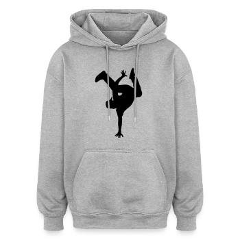 Hip hop - Sweat à capuche oversize unisexe - gris chiné - Devant - Noah (186cm)