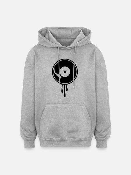 Vinyle chaud - Sweat à capuche oversize unisexe - gris chiné
