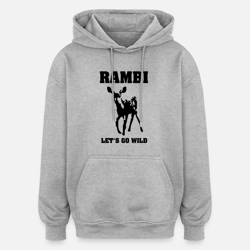 RAMBI II - Oversized Unisex Hoodie - Grau meliert