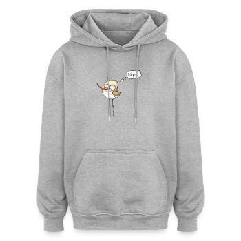 Nope Not Today Vögelchen Shirt - Oversized Unisex Hoodie - Grau meliert - Vorne - Noah (186cm)