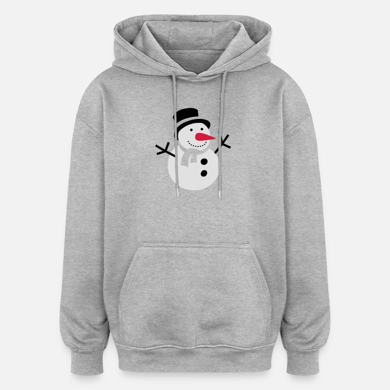 schneemann winter schnee - Oversized Unisex Hoodie - Grau meliert