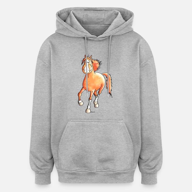 Cheval douce - Sweat à capuche oversize unisexe - gris chiné