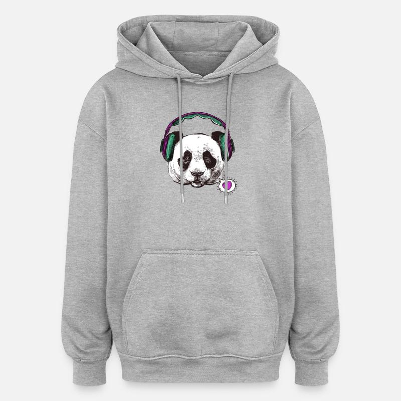 Panda pregnancy - Oversized Unisex Hoodie - heather grey