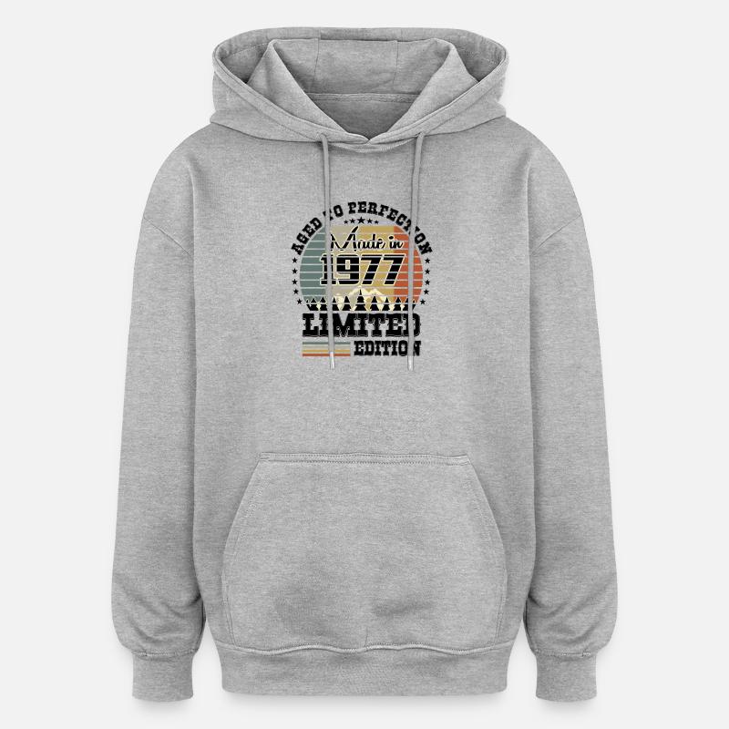 Édition limitée 1977 - Sweat à capuche oversize unisexe - gris chiné