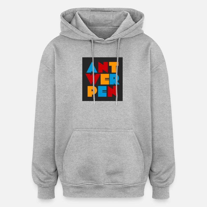 Antwerpen - Antwerp - Oversized Unisex Hoodie - Grau meliert