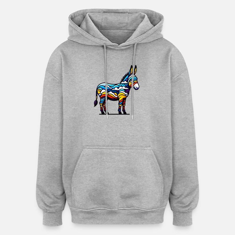 Esel, Schnuller, Maultier - Oversized Unisex Hoodie - Grau meliert