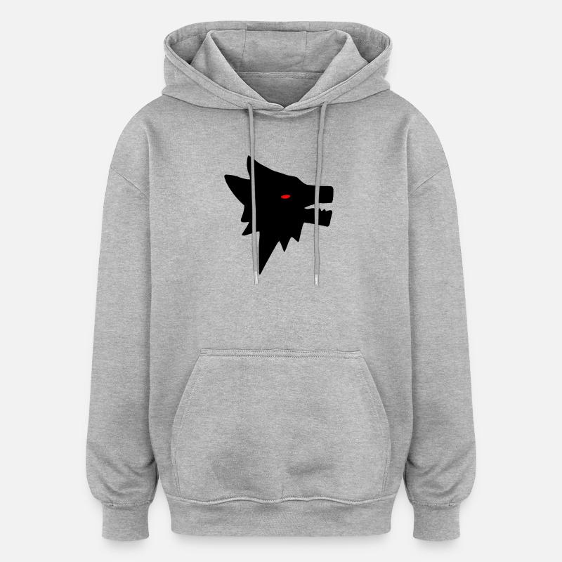 Loup - Sweat à capuche oversize unisexe - gris chiné