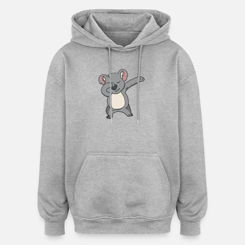 Dabbing Koala - Sweat à capuche oversize unisexe - gris chiné