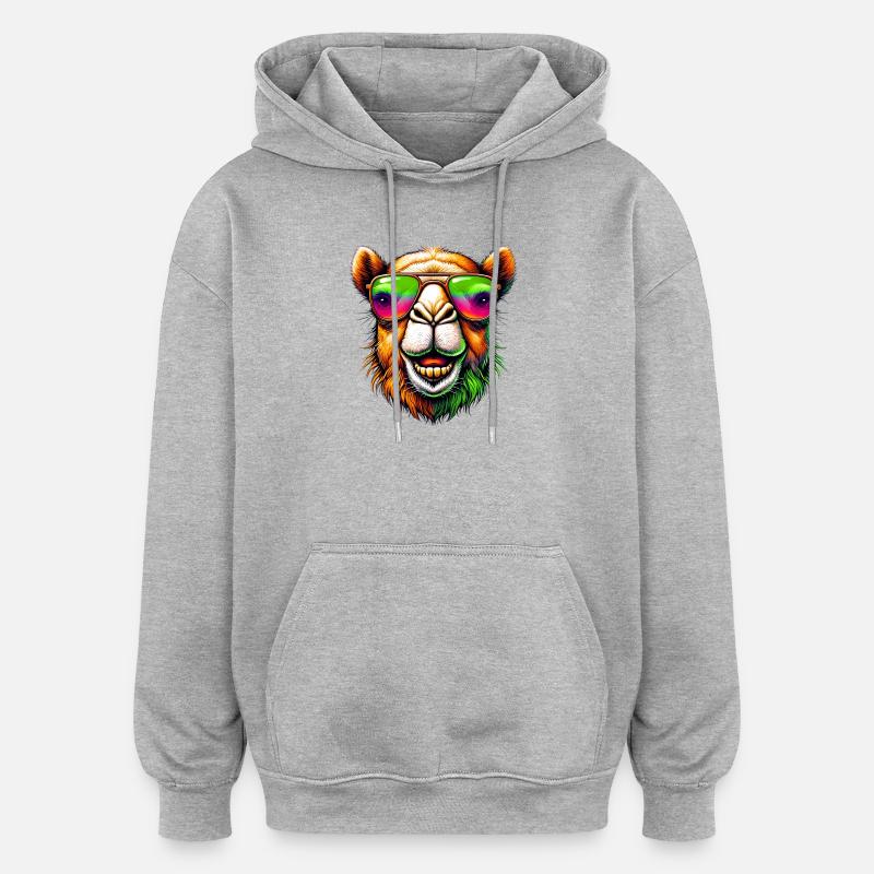 Kamel - Oversized Unisex Hoodie - Grau meliert