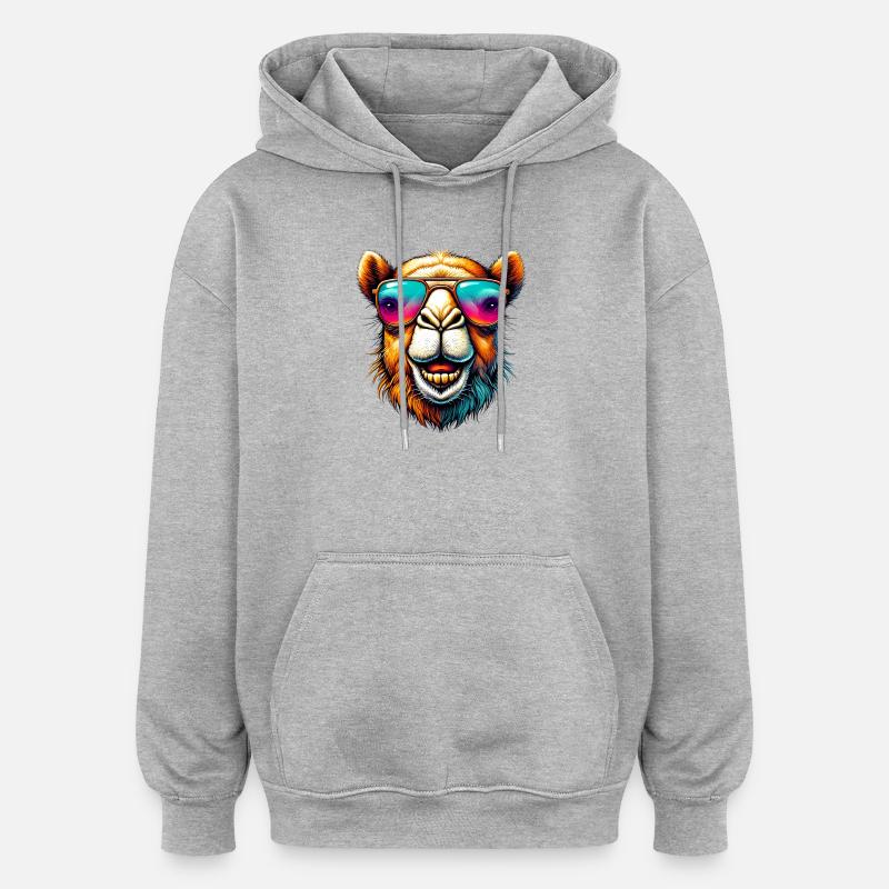 Kamel - Oversized Unisex Hoodie - Grau meliert
