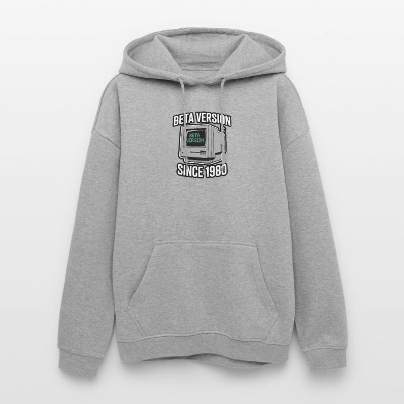Retro Computer Beta Version Design Oversized Unisex Hoodie