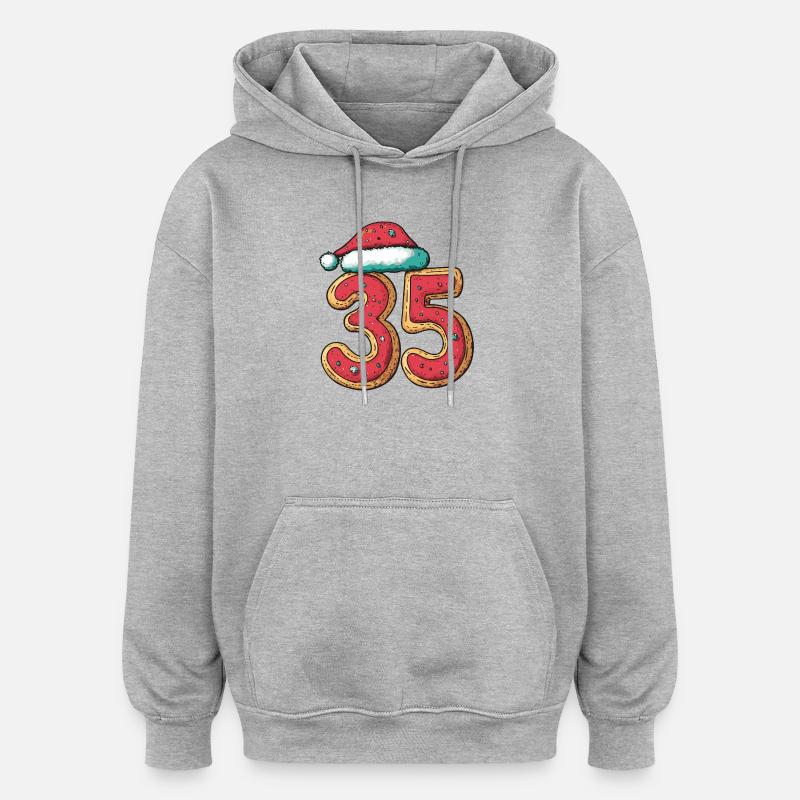Biscuit de Noël à 35 chiffres - Sweat à capuche oversize unisexe - gris chiné