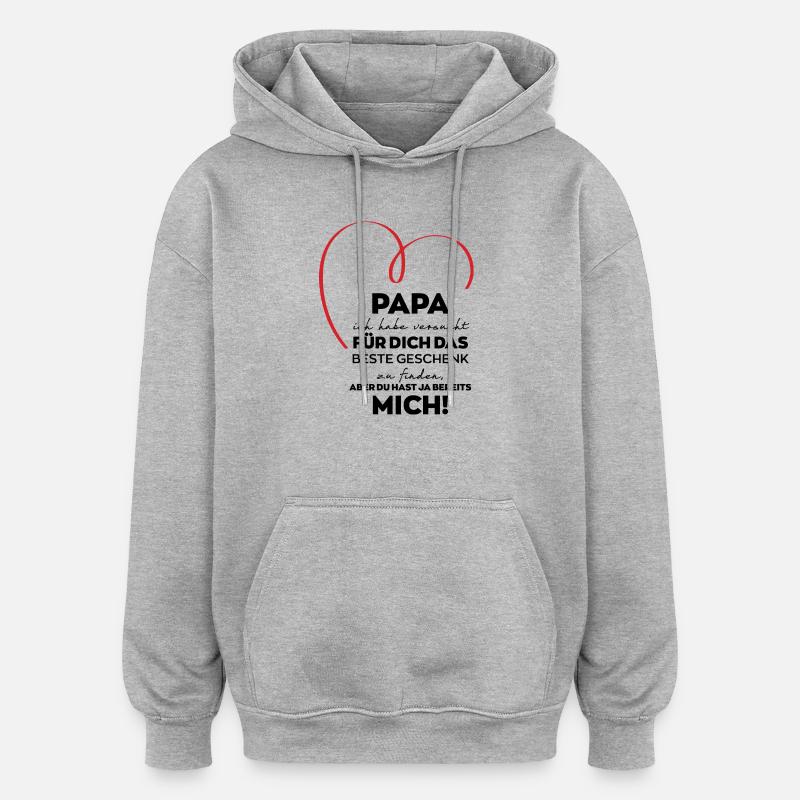 Papa lustiges Geschenk - Oversized Unisex Hoodie - Grau meliert