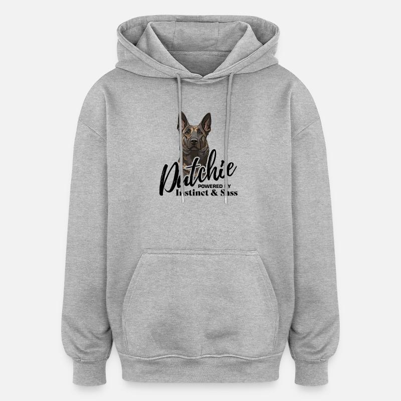 Berger hollandais - Dutchie - Sweat à capuche oversize unisexe - gris chiné