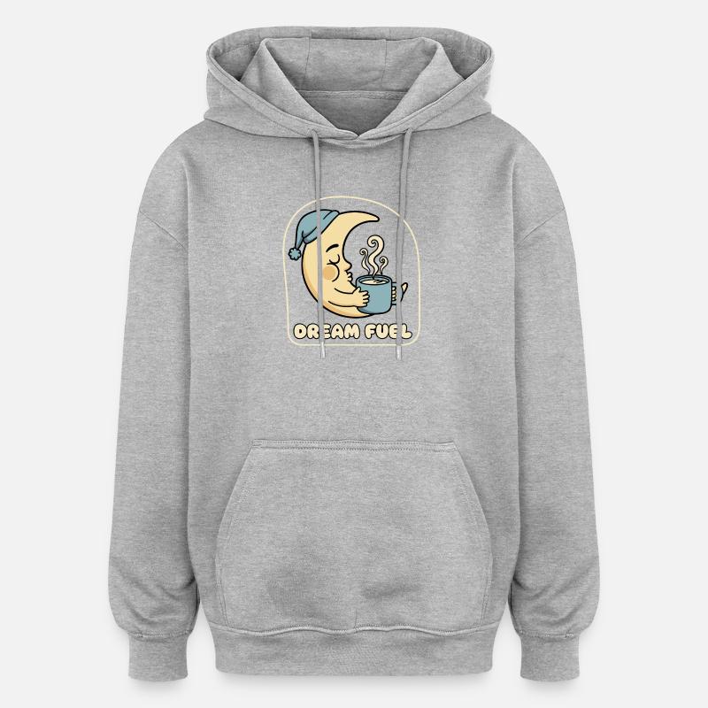 Magie du café Moondream - Sweat à capuche oversize unisexe - gris chiné