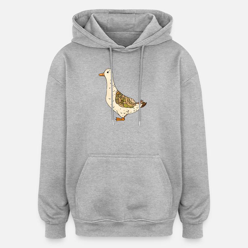 canard - Sweat à capuche oversize unisexe - gris chiné