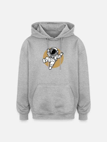 Saltonaut - Sweat à capuche oversize unisexe - gris chiné