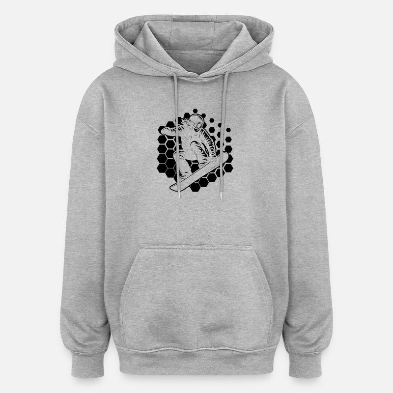 Graphisme de snowboard pour snowboard - Sweat à capuche oversize unisexe - gris chiné