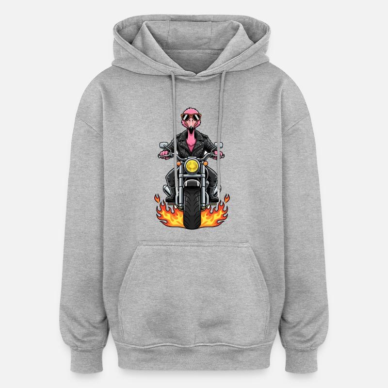 Flamants Flamants Flamants Cool - Sweat à capuche oversize unisexe - gris chiné