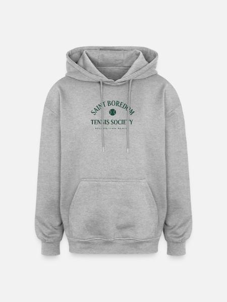 Saint Boredom - Tennis Society - Oversized Unisex Hoodie - heather grey