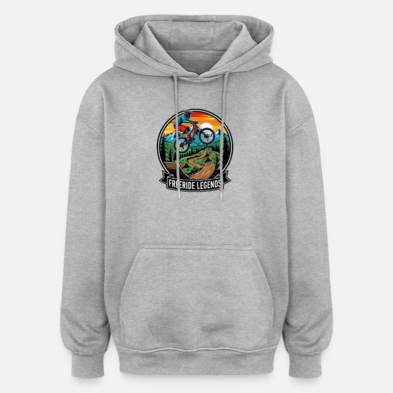 Motif VTT VTT Enduro Freeride Legends - Sweat à capuche oversize unisexe - gris chiné