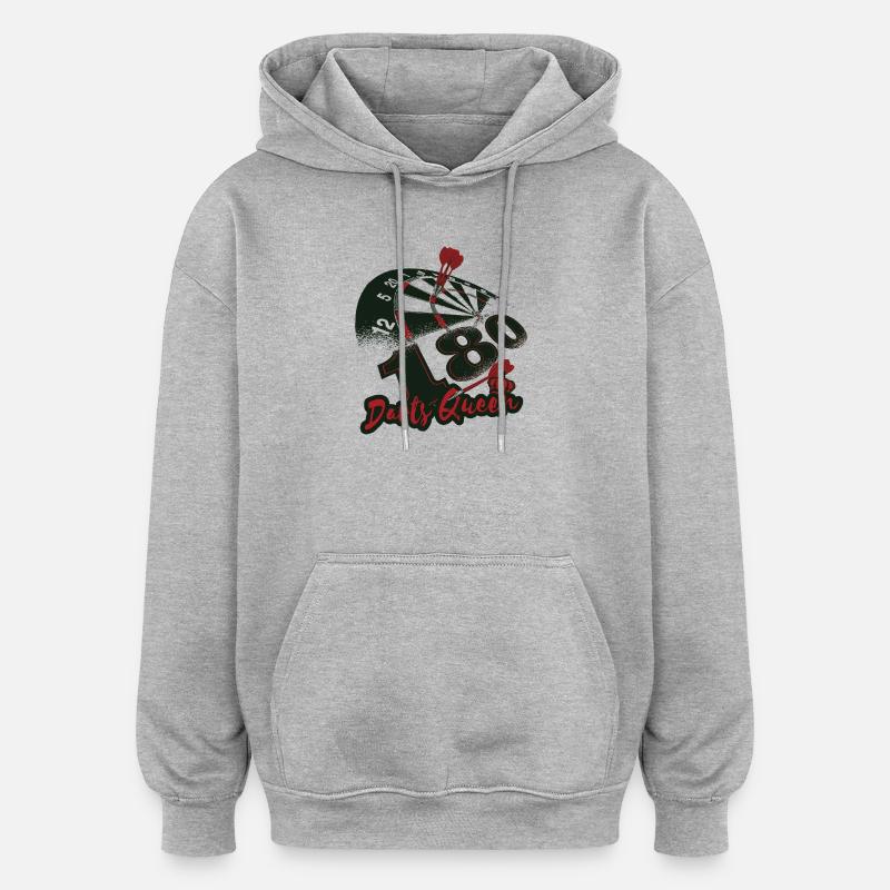 Reine des fléchettes - Sweat à capuche oversize unisexe - gris chiné