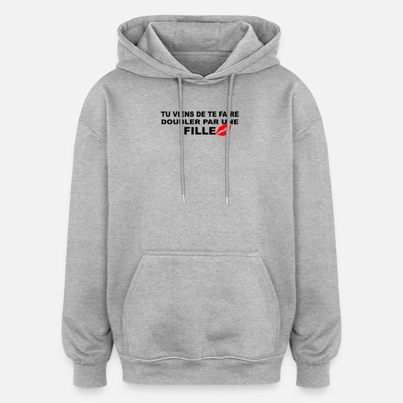 sctikers  - Sweat à capuche oversize unisexe - gris chiné