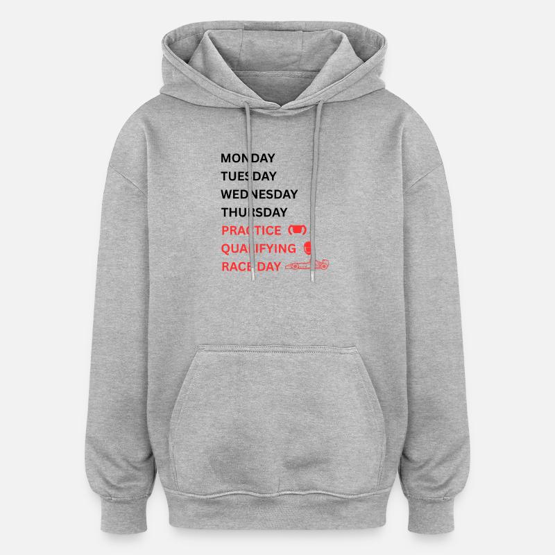 Journée de course qualificative Rennpraxis - Sweat à capuche oversize unisexe - gris chiné