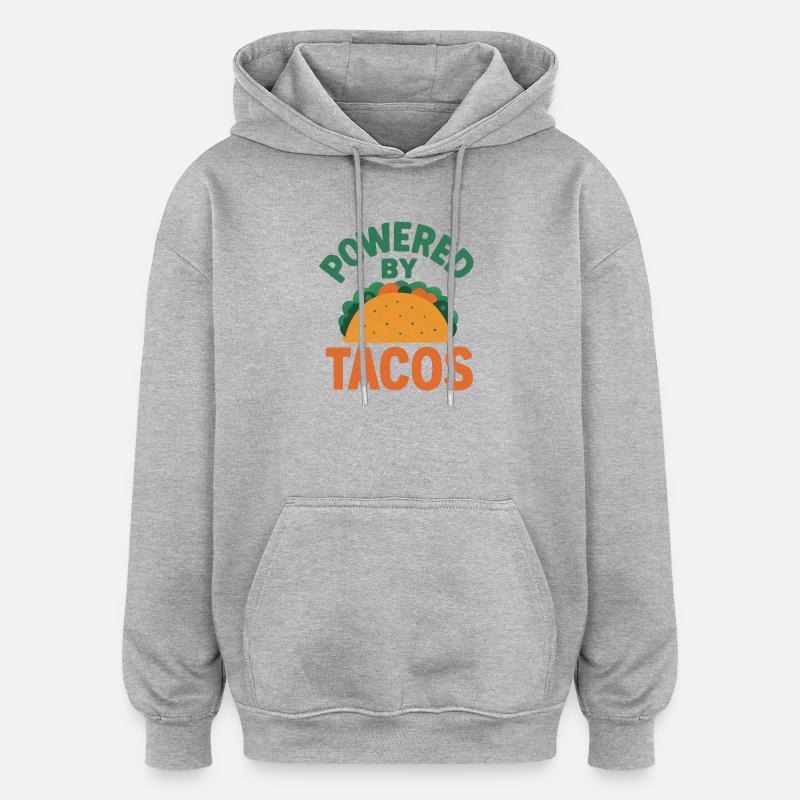 Propulsé par Tacos - Sweat à capuche oversize unisexe - gris chiné