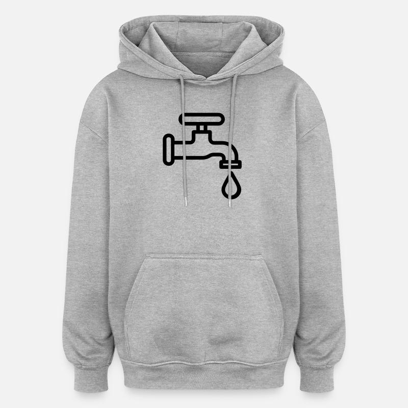 robinet - Sweat à capuche oversize unisexe - gris chiné