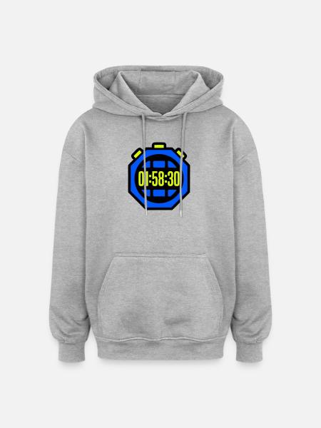 Stopwatch Best Time Half Marathon - Oversized Unisex Hoodie - heather grey