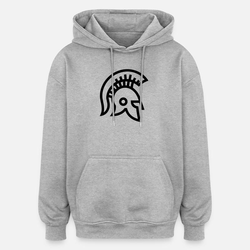 spartan - Sweat à capuche oversize unisexe - gris chiné