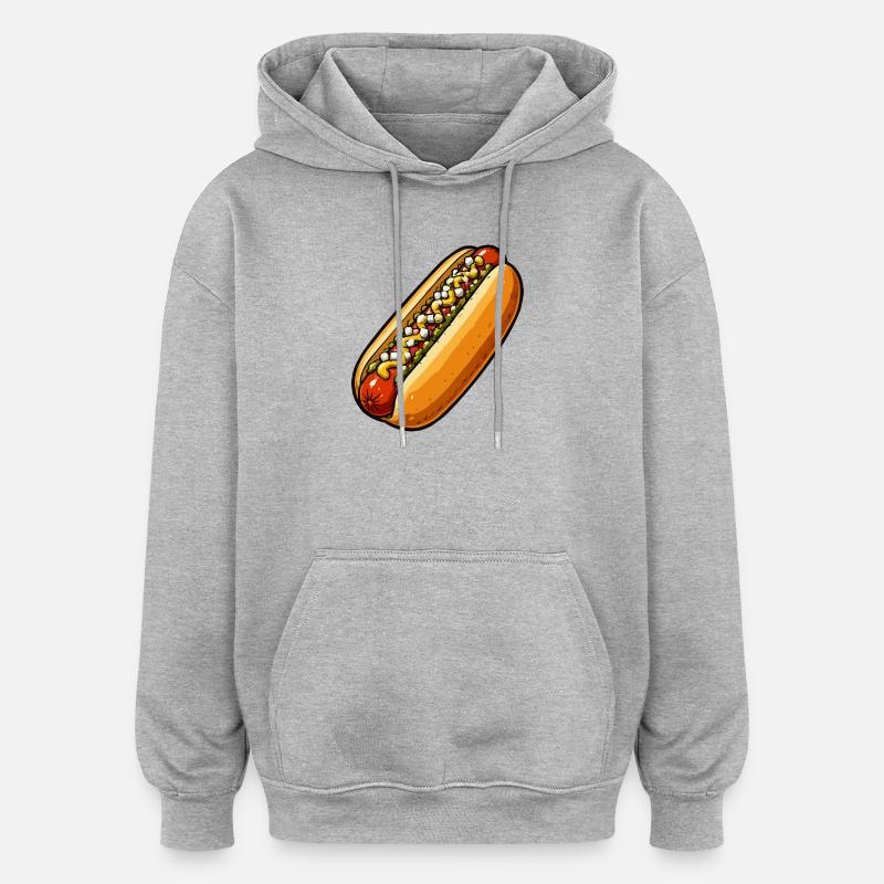sandwich-1 - Sweat à capuche oversize unisexe - gris chiné