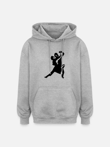 Tango Figur Tanz Paar - Oversized Unisex Hoodie - Grau meliert