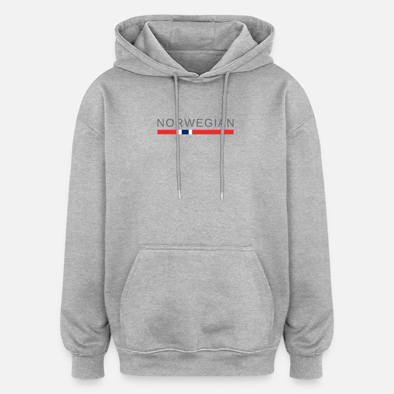 norvégien - Sweat à capuche oversize unisexe - gris chiné