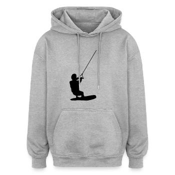 Wakeboarder - Oversized Unisex Hoodie - Grau meliert - Vorne - Noah (186cm)