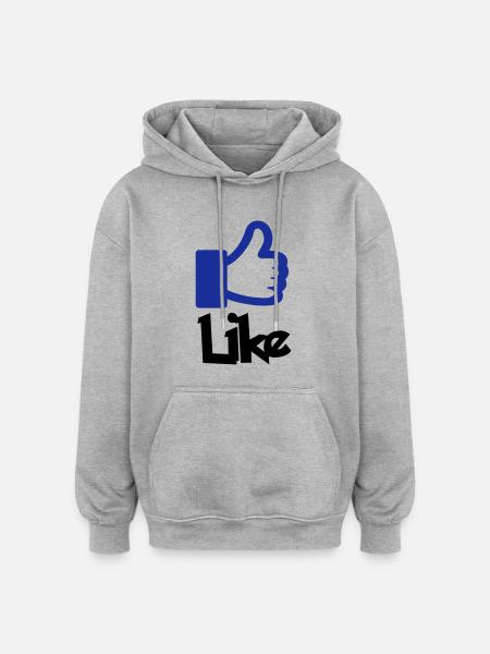 Like - Oversized Unisex Hoodie - Grau meliert