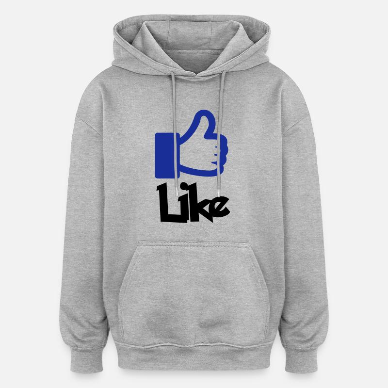 Like - Oversized Unisex Hoodie - Grau meliert