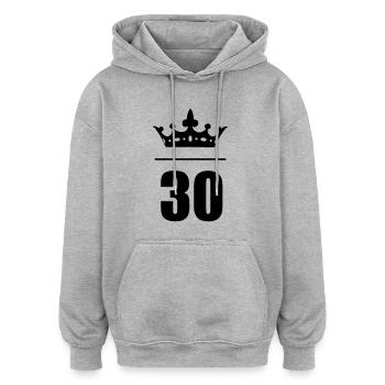 30 Birthday Age - Oversized Unisex Hoodie - Grau meliert - Vorne - Noah (186cm)