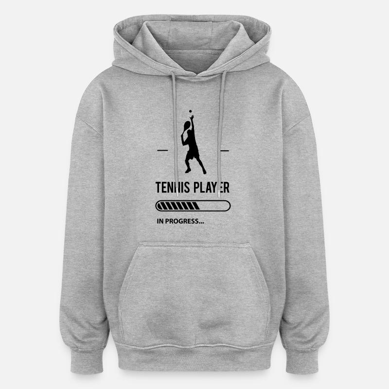 Tennis Player in Progress - Sweat à capuche oversize unisexe - gris chiné