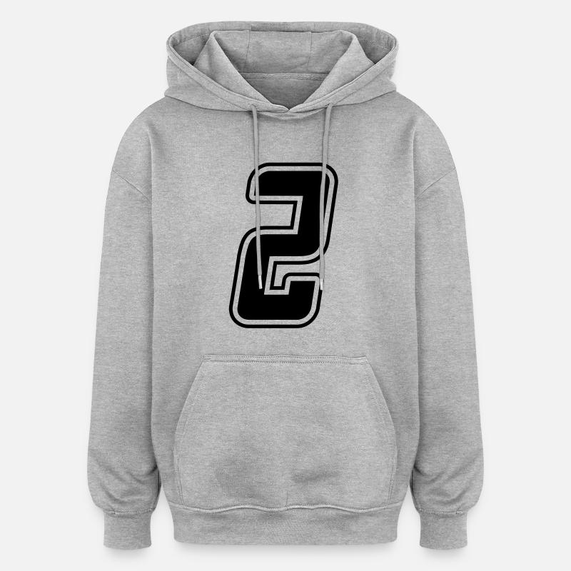 Startnummer 2 - Oversized Unisex Hoodie - Grau meliert