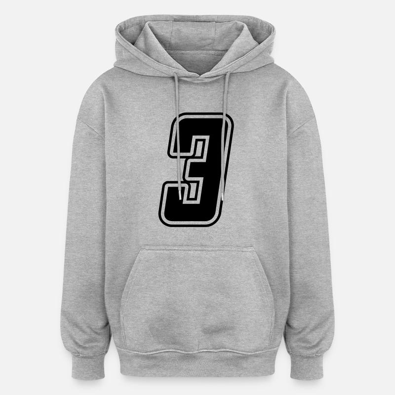 Startnummer 3 - Oversized Unisex Hoodie - Grau meliert