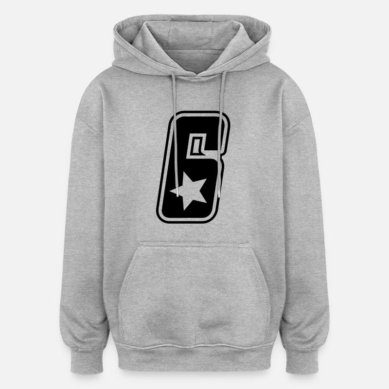 Startnummer 6 - Oversized Unisex Hoodie - Grau meliert