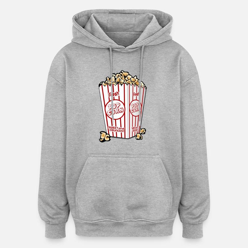 Popcorn. Geschenkidee - Oversized Unisex Hoodie - Grau meliert