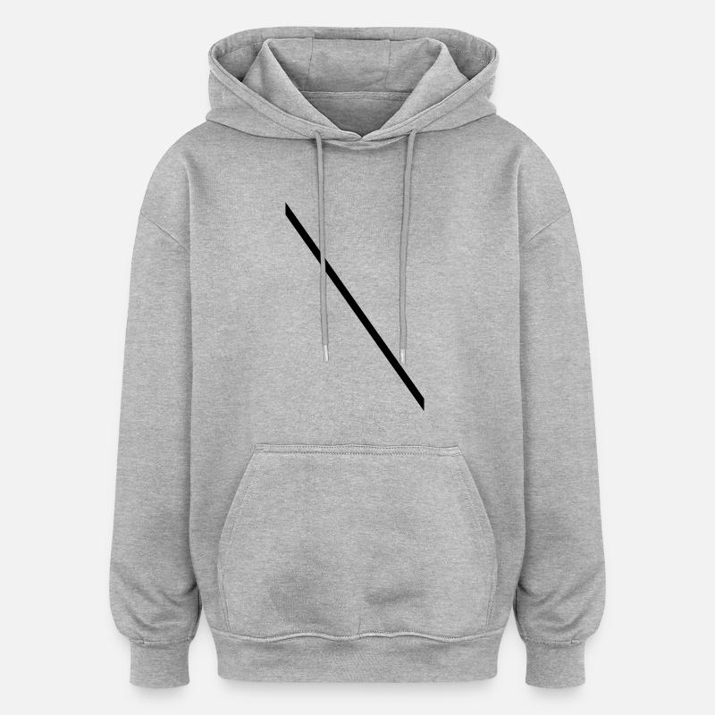 Minimale-Diagonale - Oversized Unisex Hoodie - Grau meliert