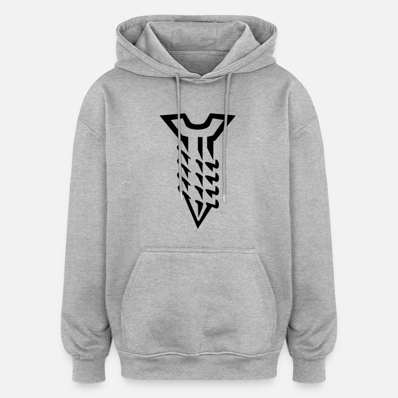 Boulon / vis (b, 1c) - Sweat à capuche oversize unisexe - gris chiné